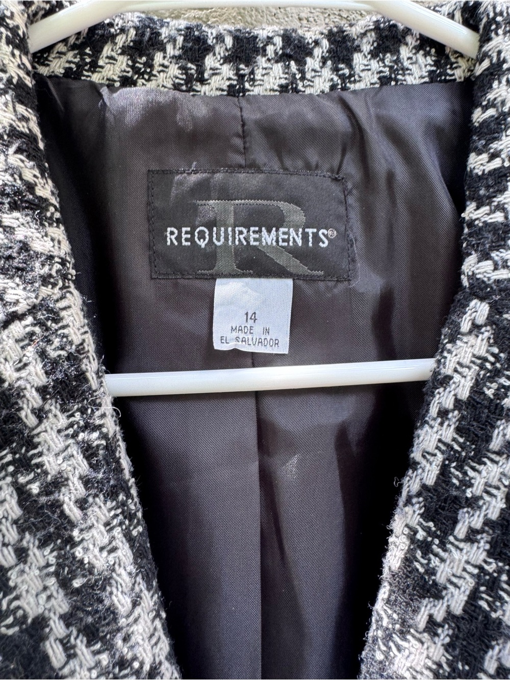 Requirements tweed houndstooth blazer Size 14 - Picture 3 of 12